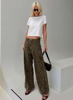 Women's Briony Low Rise Wide Leg Jean Leopard