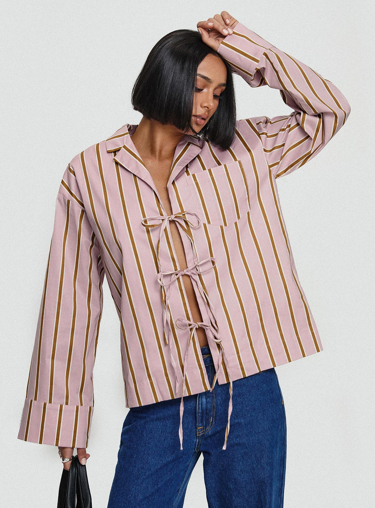 Women's Spiri Shirt Pink Stripe — Top