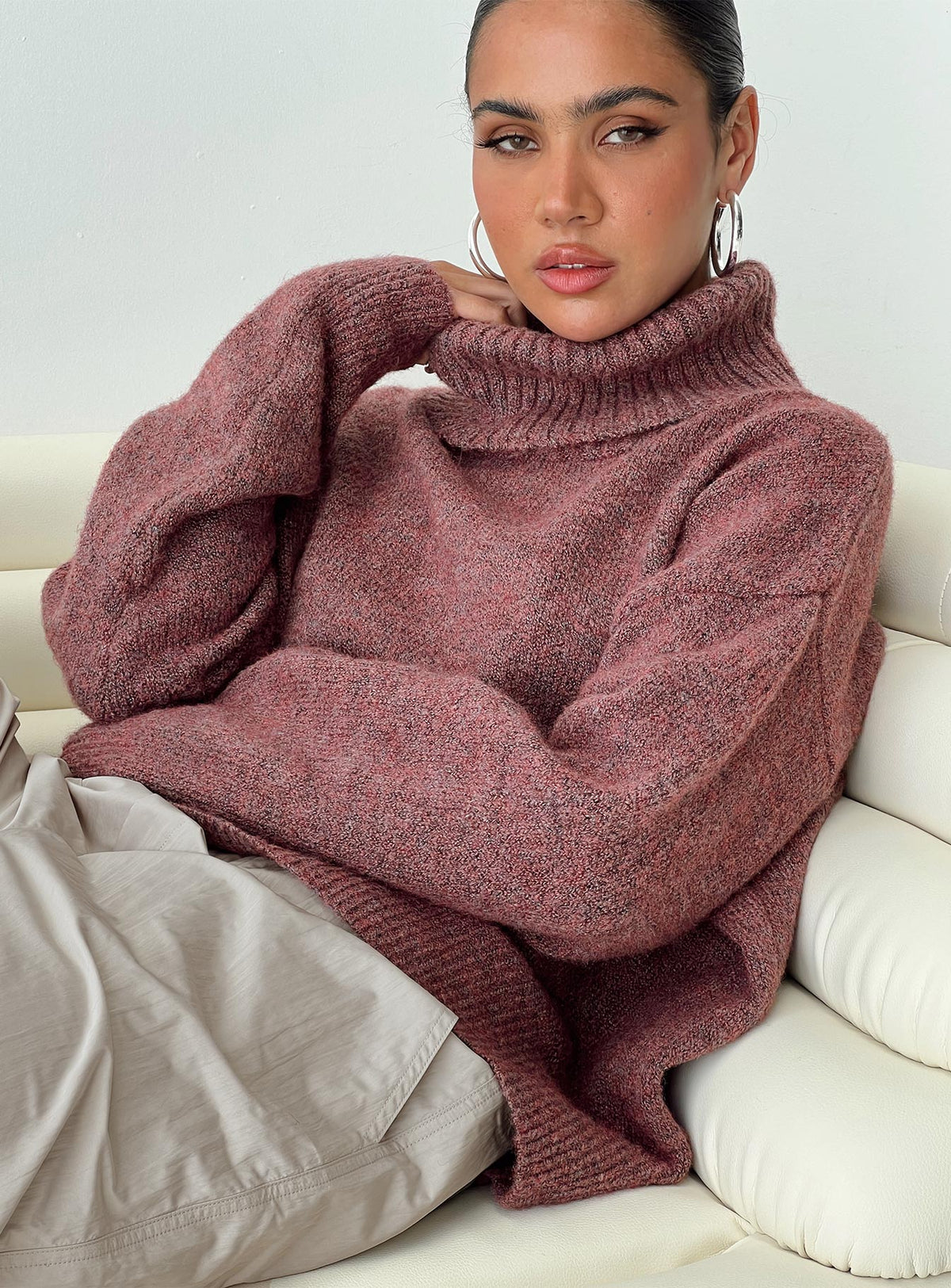 Women's Oswin Turtleneck Sweater Burgundy