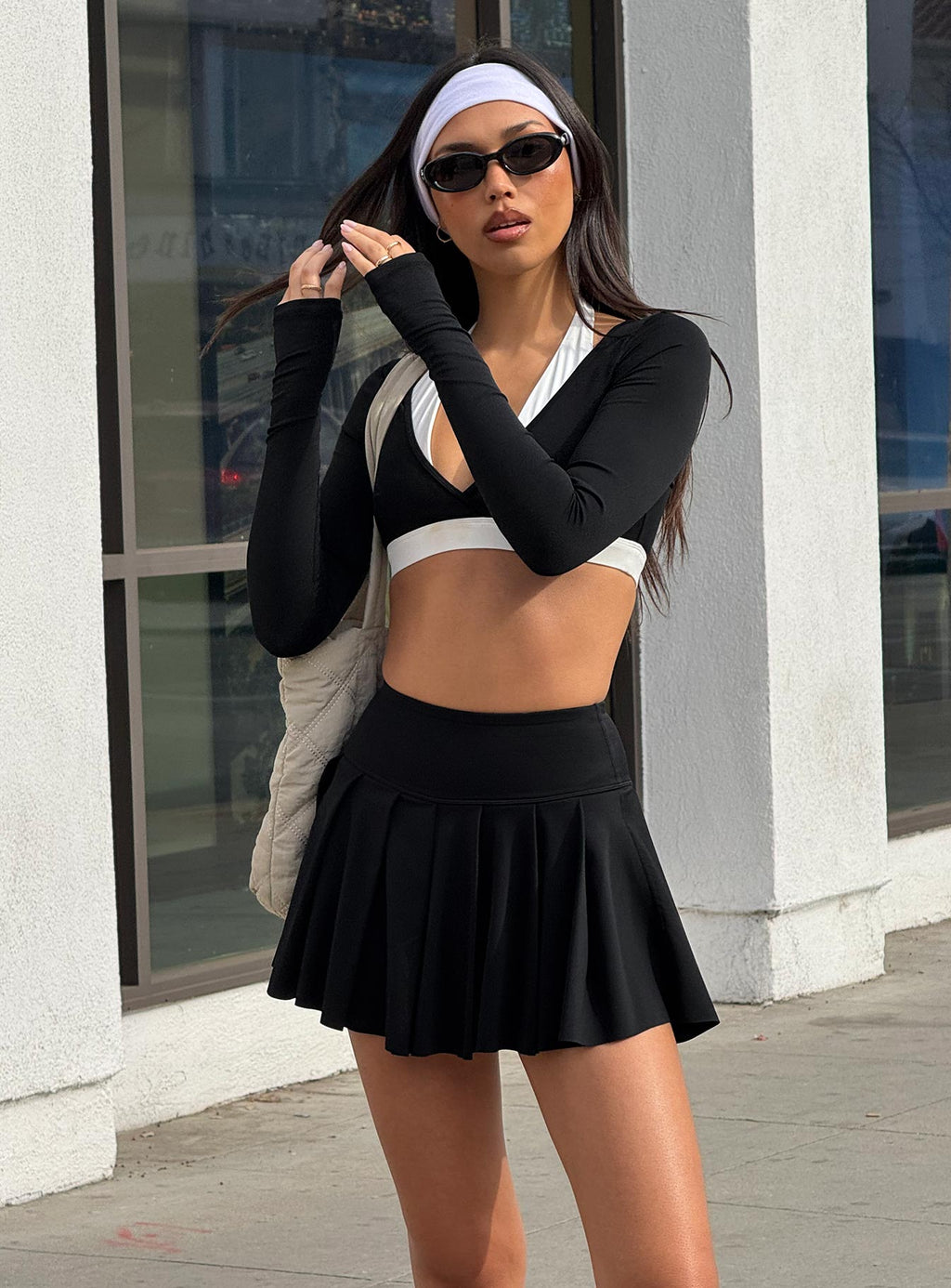 Women's Dynamic Pleat Active Skort Black — Skirt