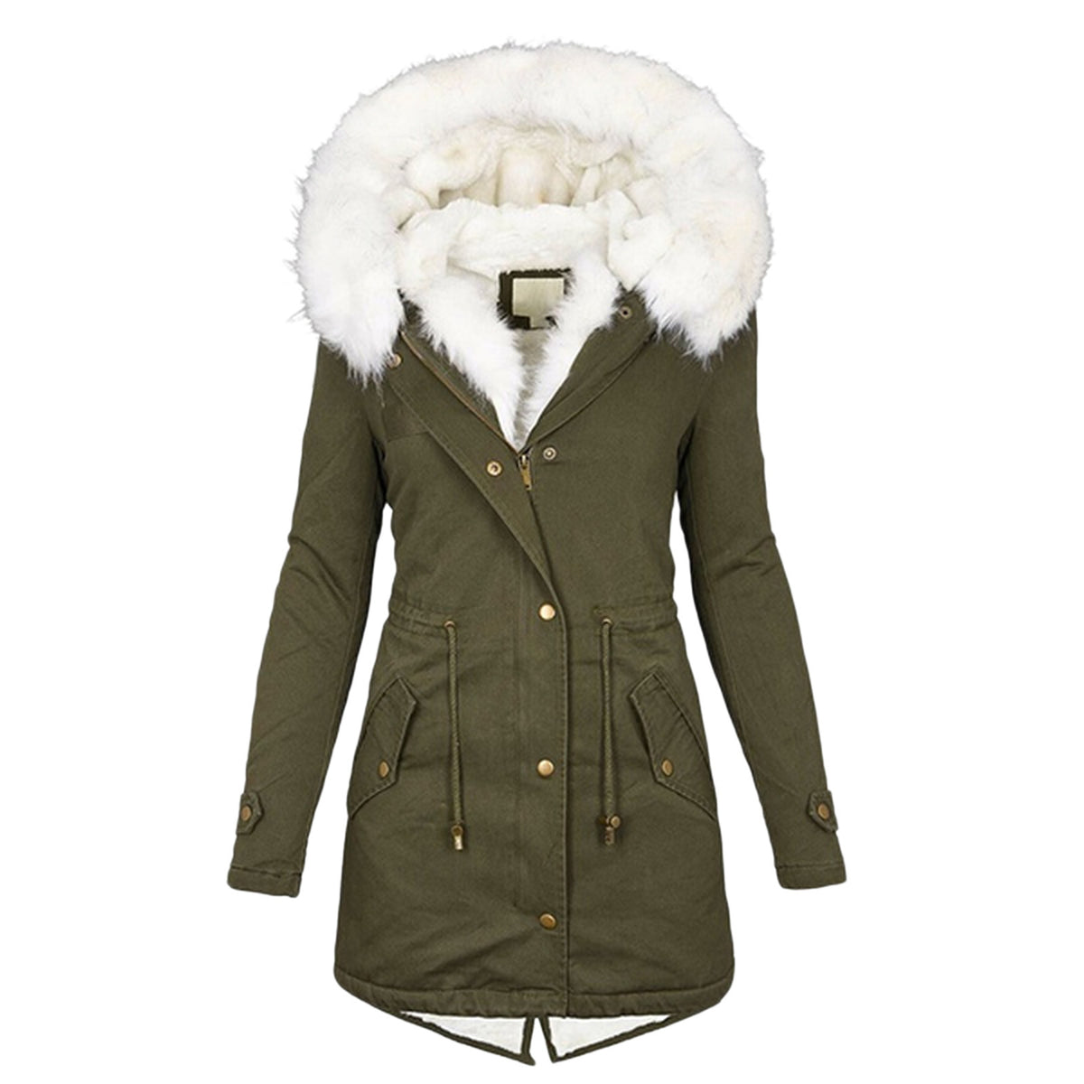 Women's Fleece-Lined Hooded Coat