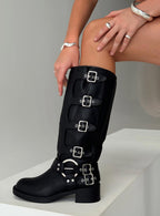 Women's Buckle Down Boots Black