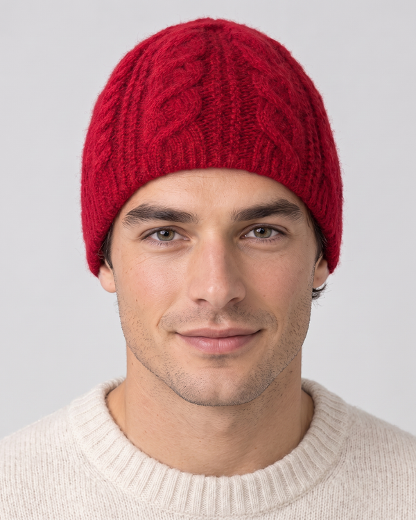 Men's Thick-Knit Cashmere Beanie — hero [WB final 4:5 30]