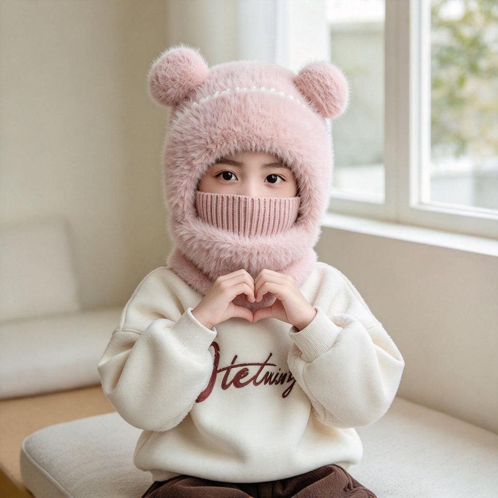 Plush Bear-Ear Hood - Adult & Kids