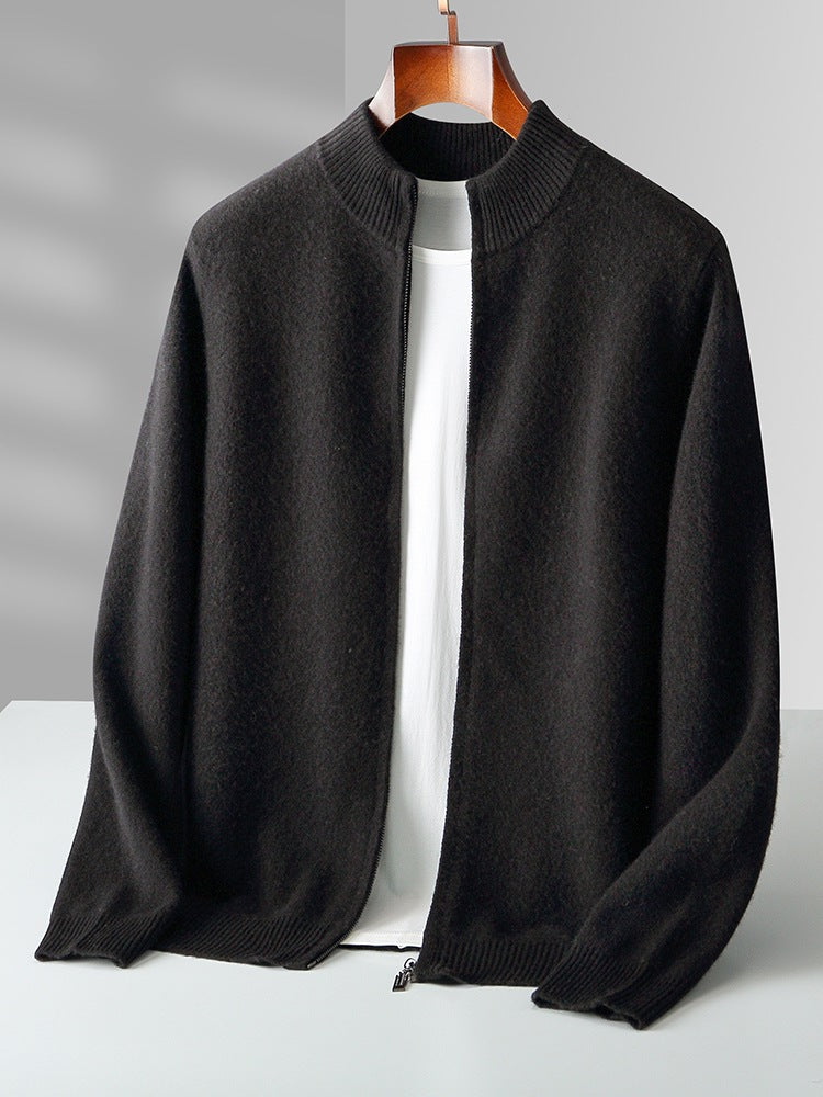Women's Stand-Collar Wool Cardigan