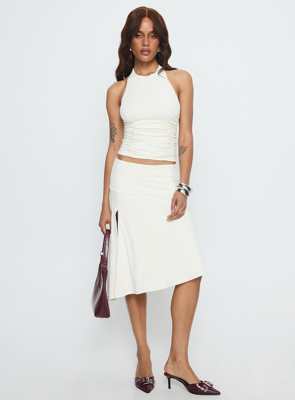 Women's Mixed Media Set Off White