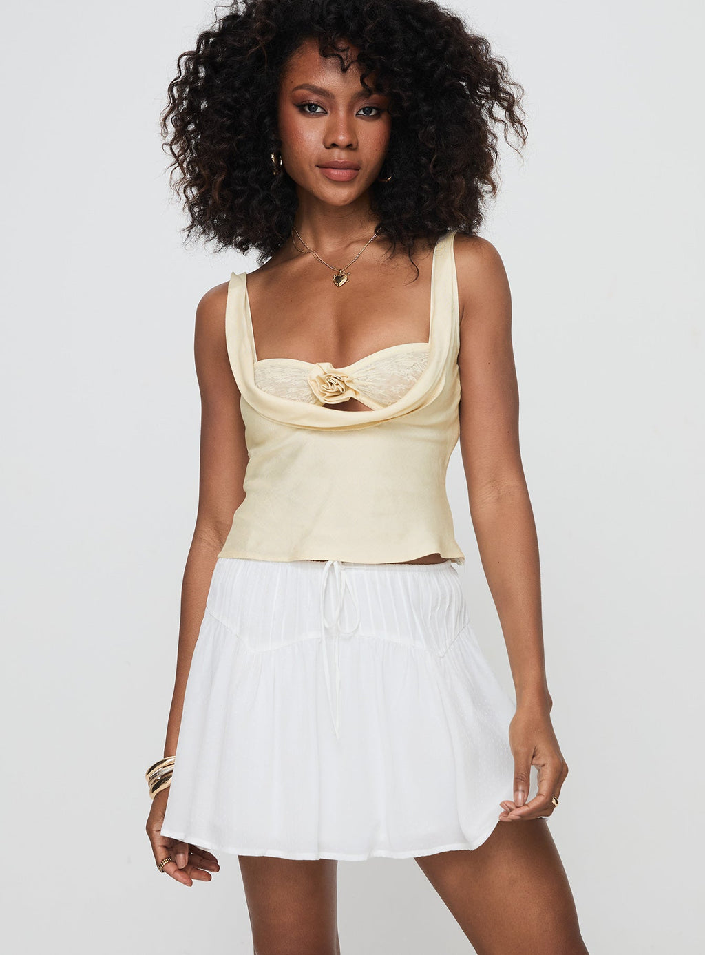 Women's Cherry On Top Mini Skirt White