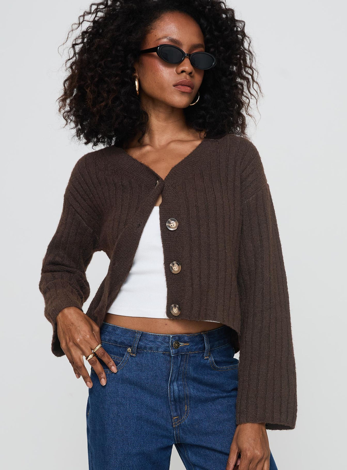 Women's Romona Knit Cardigan Chocolate — Sweater