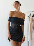 Women's Gwendolen Off Shoulder Mini Dress Navy — Dress