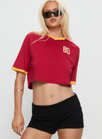 Women's USC Cropped Soccer Jersey Tee Cardinal