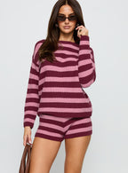 Women's Whole New World Knit Set Pink Stripe