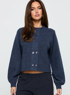 Women's Kammi Button Up Cardigan Navy — Sweater