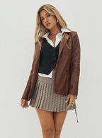 Women's Tarnya Plaid Mini Skirt Brown