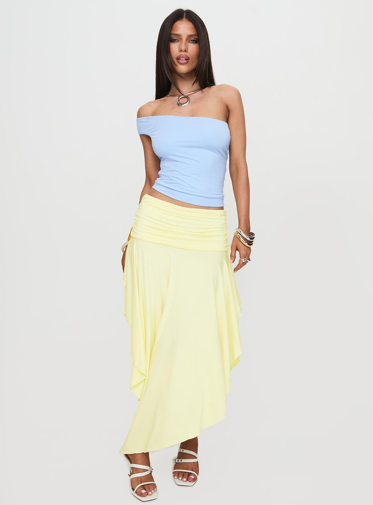 Women's Symphonia Asymmetrical Midi Skirt Butter Yellow