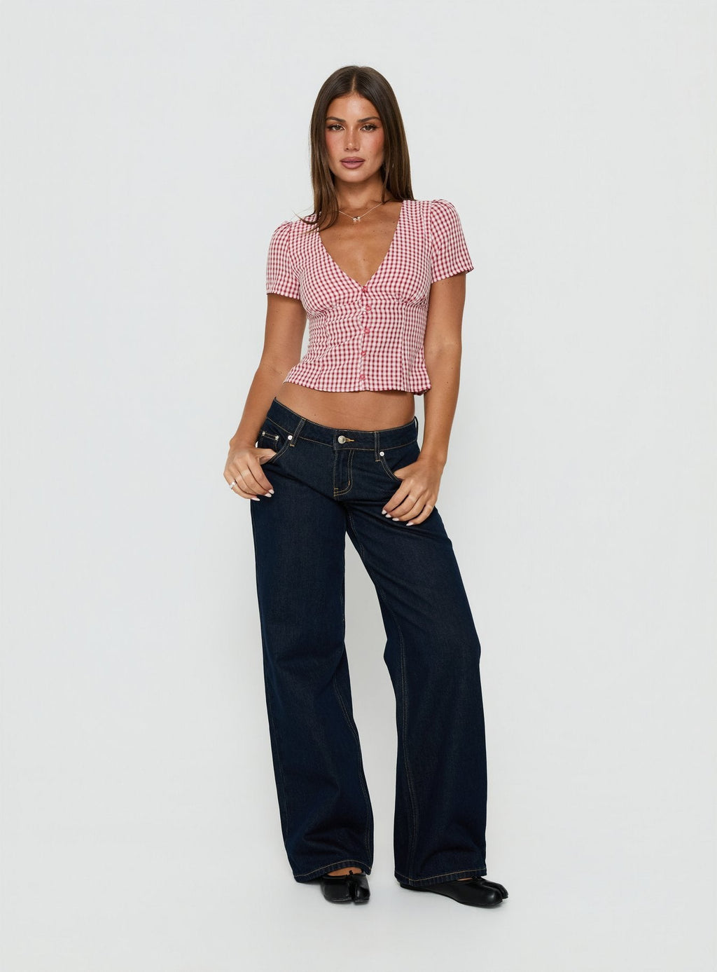 Women's Isolda Top Red Gingham