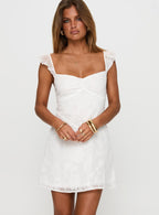Women's Past And Present Burnout Tie Back Mini Dress White — Dress