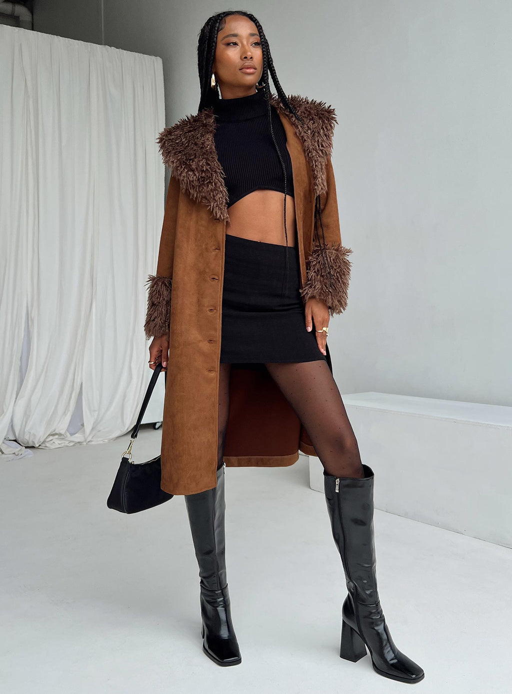 Women's After Party Shearling Jacket Brown