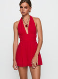 Women's Got Me Started Romper Red
