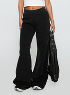 Women's Summits Flared Track Pants Washed Black