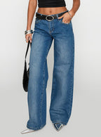 Women's On Sunset Mid Rise Straight Leg Jeans Dark Wash