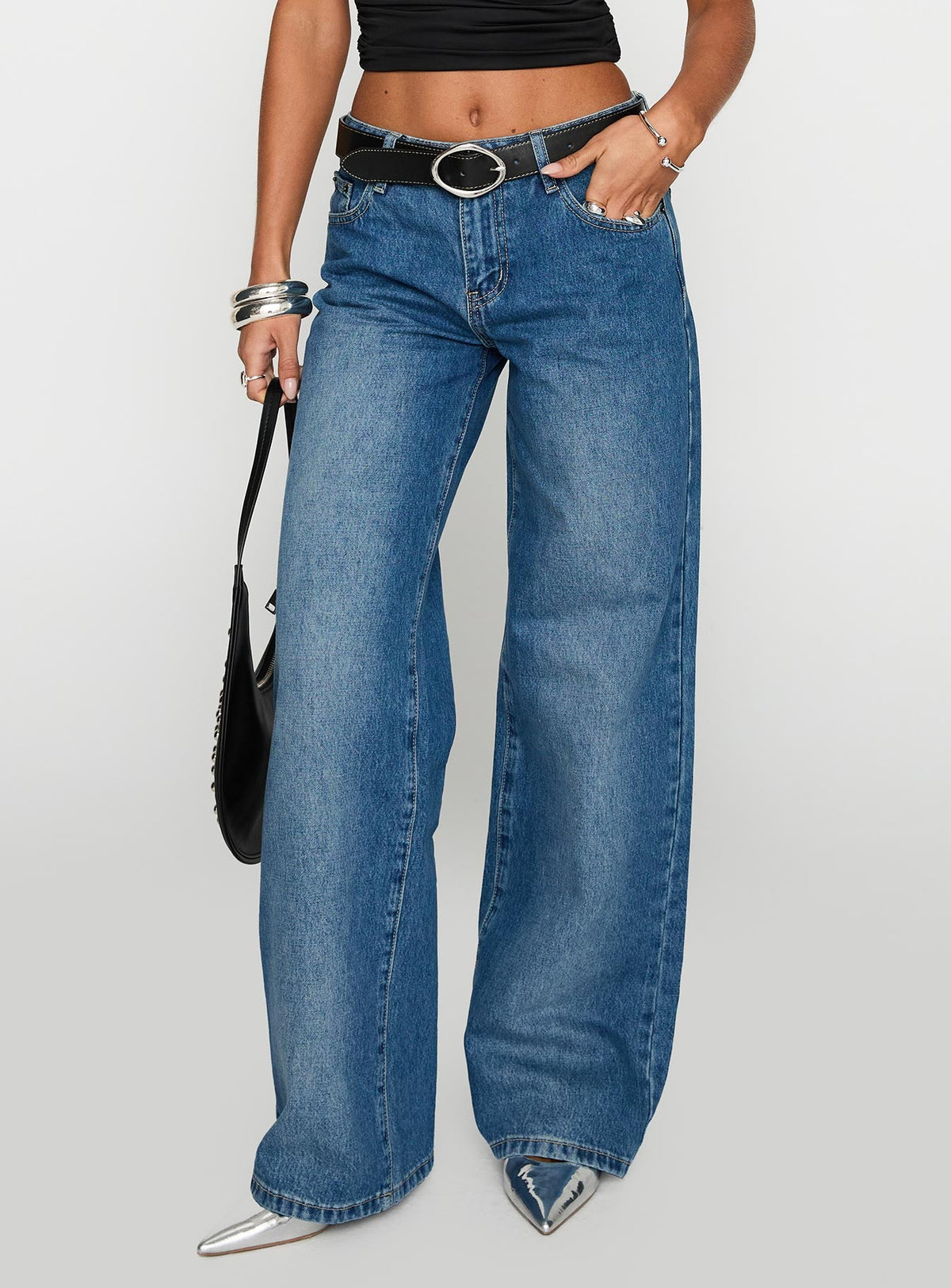 Women's On Sunset Mid Rise Straight Leg Jeans Dark Wash
