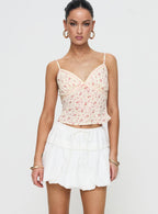 Women's Dear London Bubble Hem Mini Skirt White