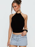 Women's Emira Backless Tie Neck Top Black
