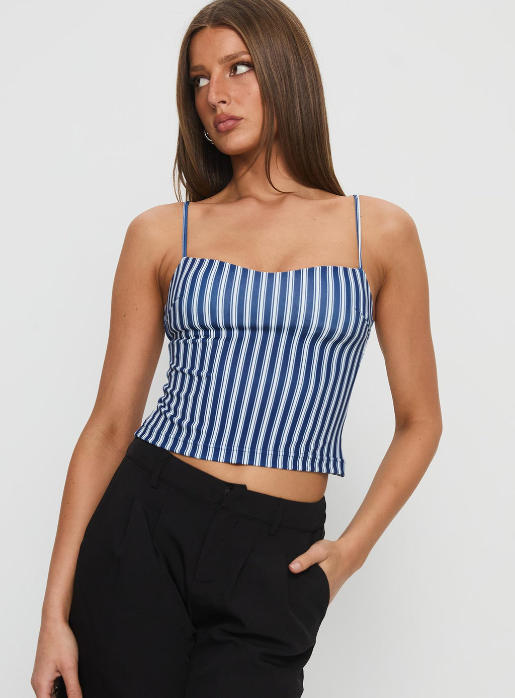 Women's Evanda Top Blue Stripe