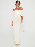 Women's Nixen Strapless Knit Maxi Dress Cream — Dress