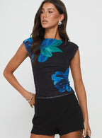 Women's Nova Top Blue Floral