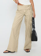 Women's Seneca Wrap Pant Beige Stripe