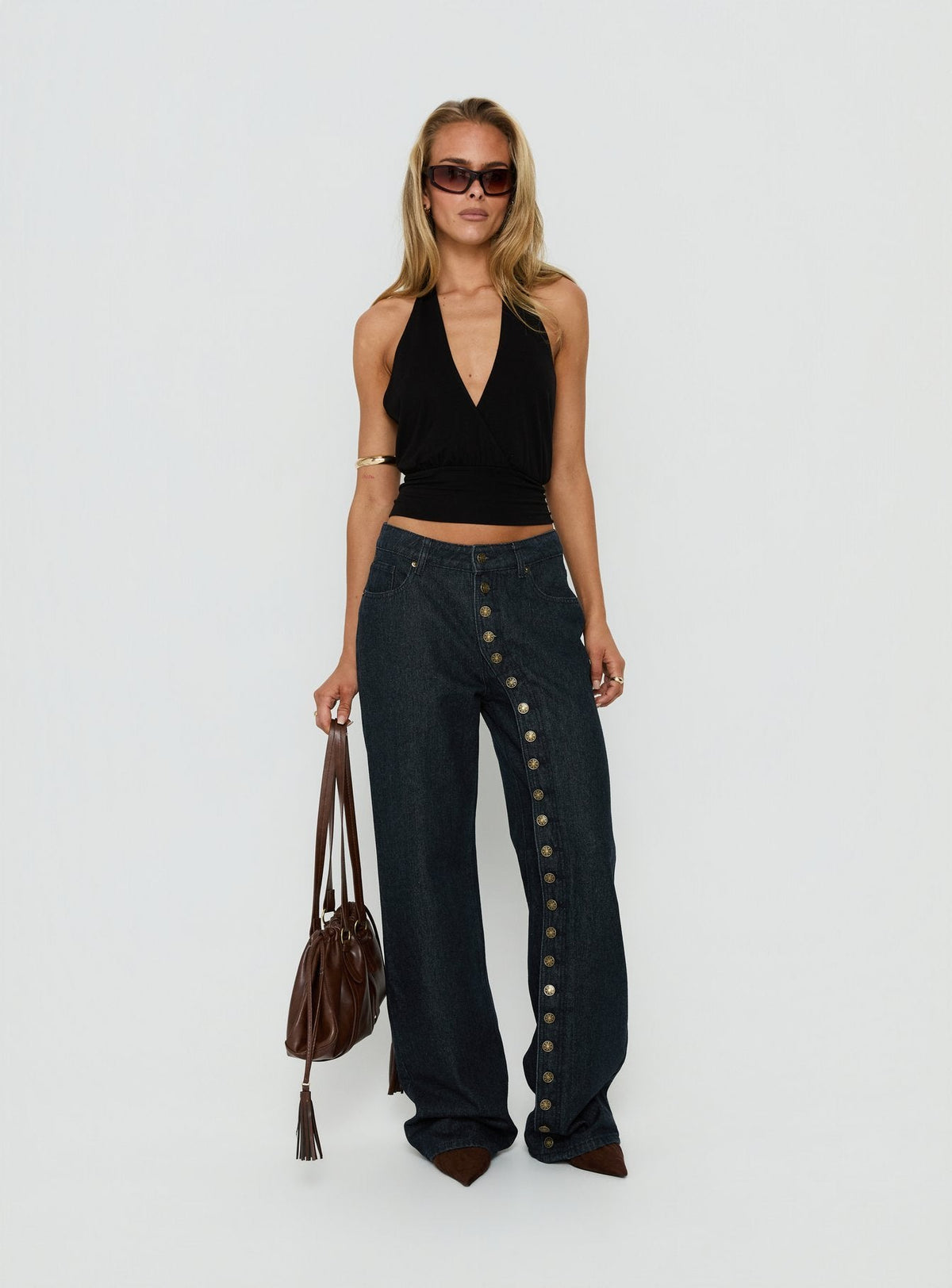 Women's Penny Mid Rise Straight Leg Jeans Raw Denim