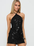 Women's September Sunsets Halter Top Black — Matching Set