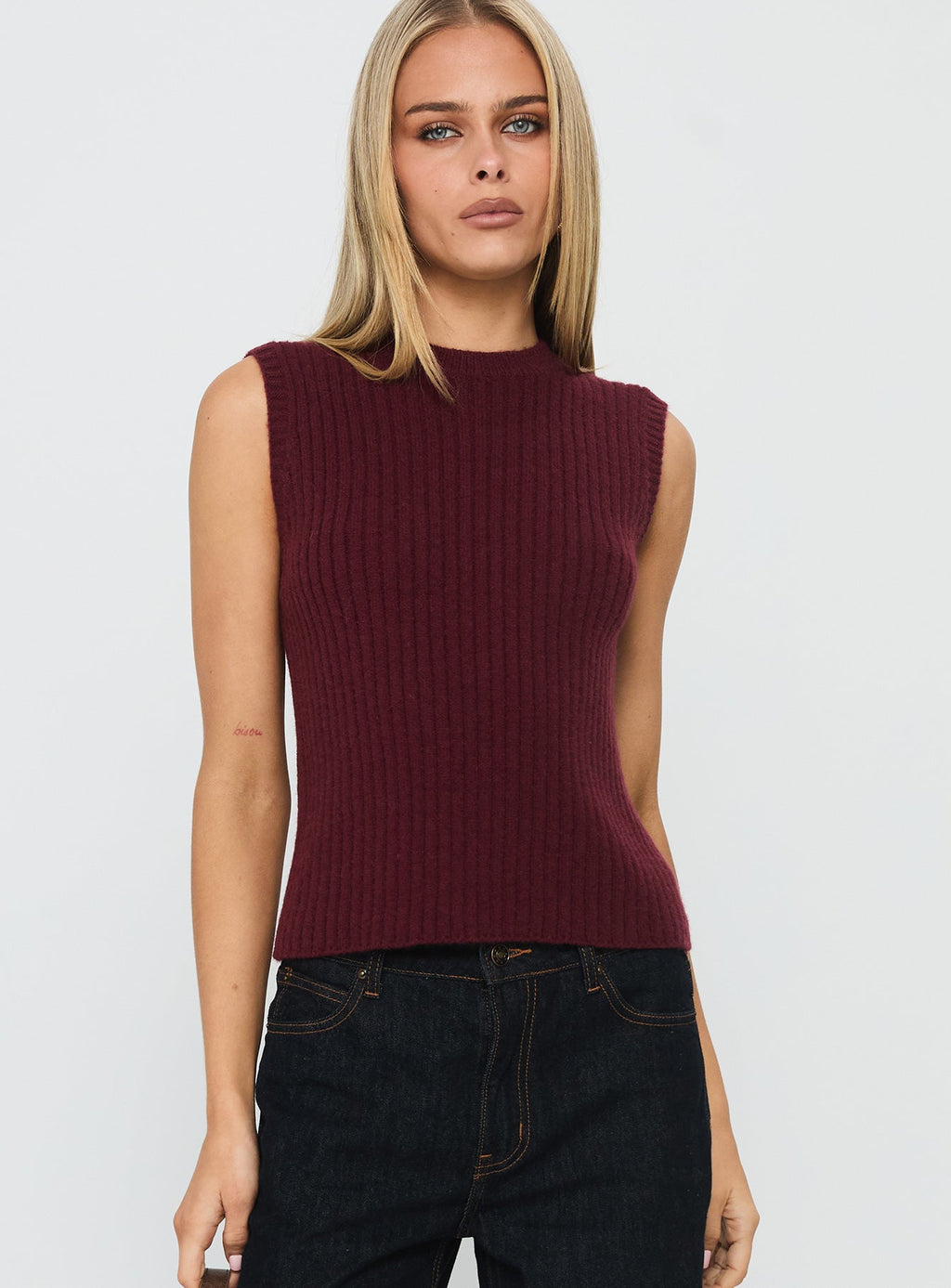 Women's Jessabell Rib Sleeveless Top Wine