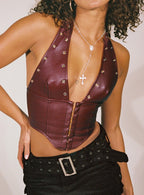 Women's Palladia PU Jordy Corset Burgundy