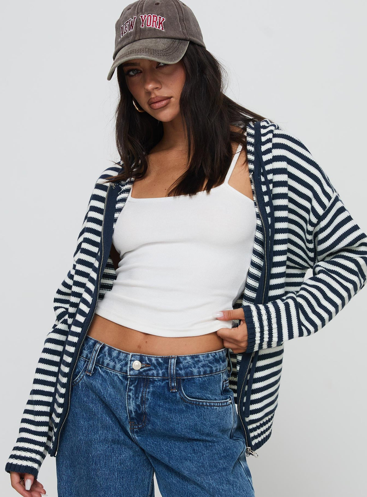 Women's Brienna Zip Jacket Navy — Sweater