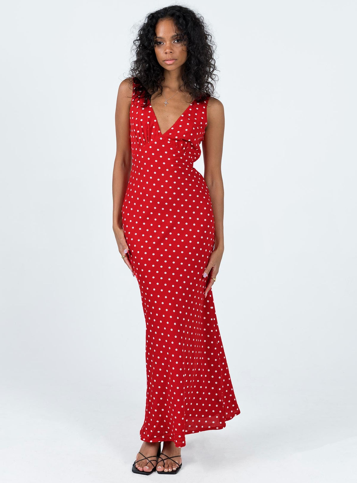 Women's Nellie Maxi Dress Red Polka Dot — Dress