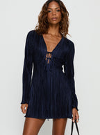 Women's Malop Long Sleeve Mini Dress Navy — Dress