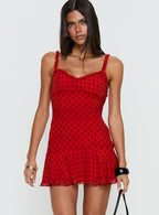 Women's Kahla Frill Romper Red Polka Dot