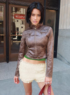 Women's Bella Moto Jacket Chocolate