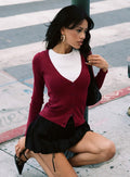 Women's York Cardigan Cherry Red — Sweater