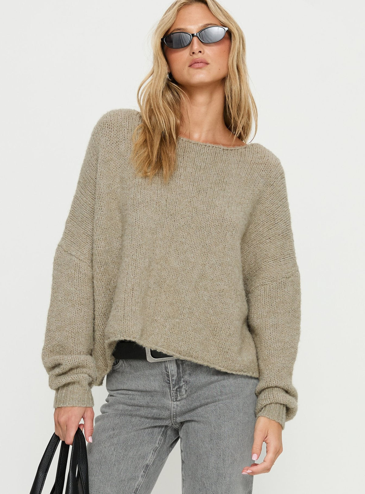 Women's Ramy Wide Neck Knit Sweater Olive