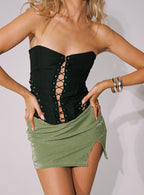 Women's Eden Lace Up Corset Black