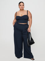 Women's Briana Set Navy Pinstripe Curve