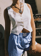 Women's Capone Vest Ivory — Top