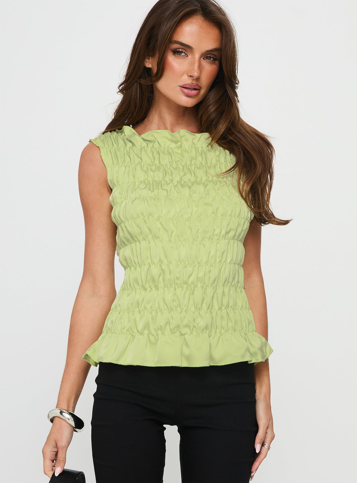 Women's Elenir Shirred Top Green