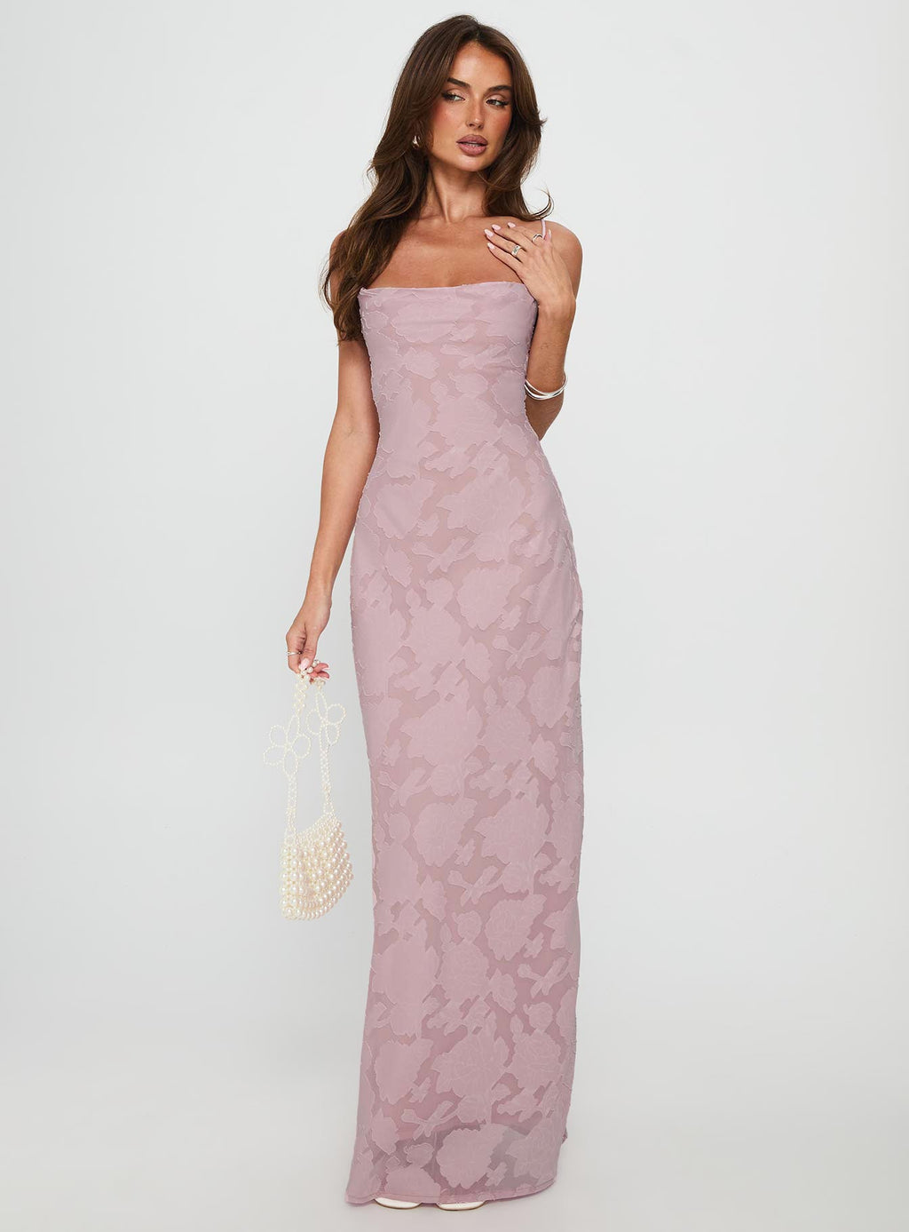 Women's Celena Maxi Dress Light Pink Burnout — Dress