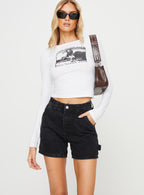 Women's Lou Carpenter Denim Shorts Washed Black