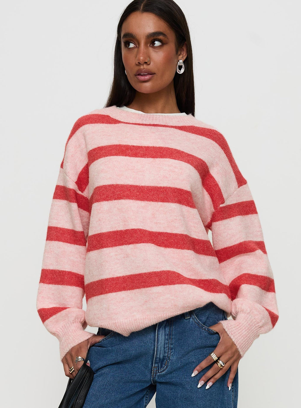 Women's Ryanna Sweater Pink / Red Stripe