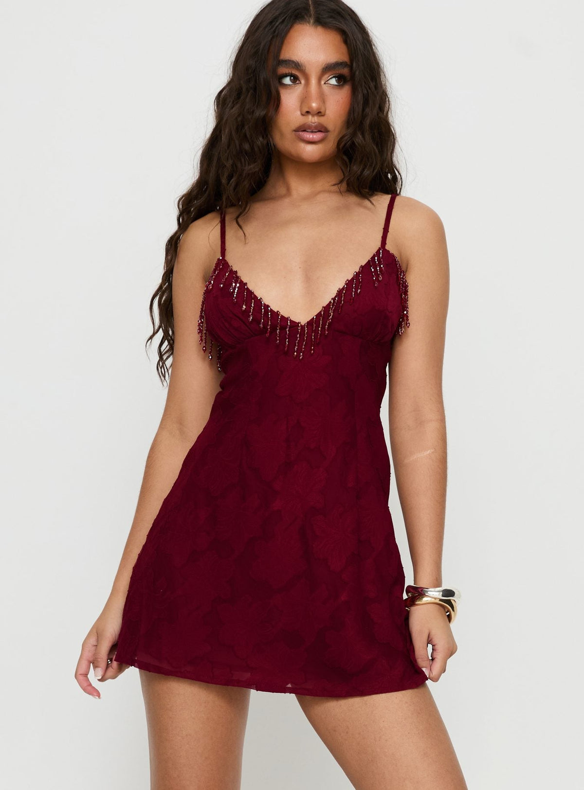 Women's Tanisha Drop Neckline Mini Dress Red — Dress